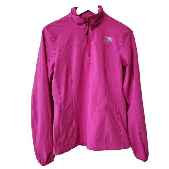 The North Face Soft Shell Quarter Zip Jacket Womens Size S Pink Lightweight - Picture 1 of 13
